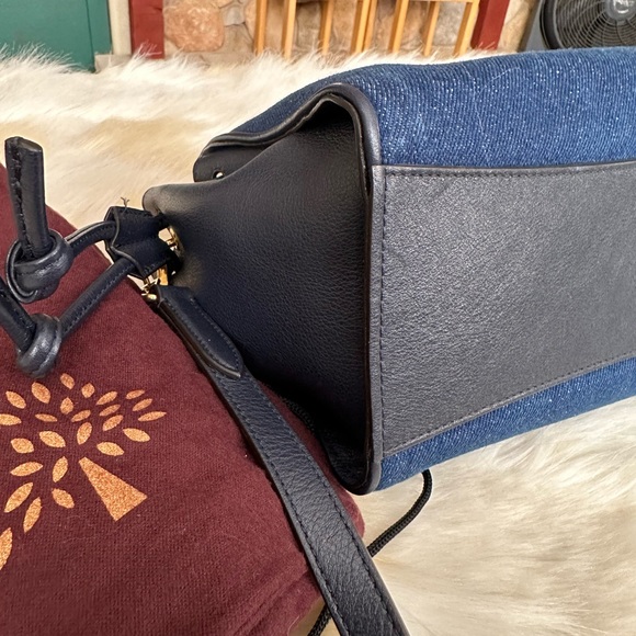 Authentic MULBERRY IRIS Bag in blue denim and leather trim SMALL plus key ring - Picture 8 of 16